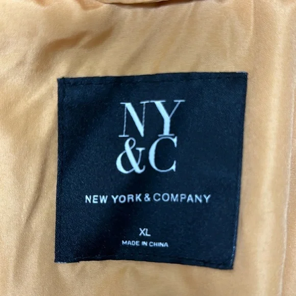 New York & Company Yellow Teddy Bomber Jacket Size XL - Picture 7 of 10